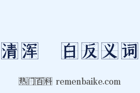 清浑皁白反义词是什么意思的图片